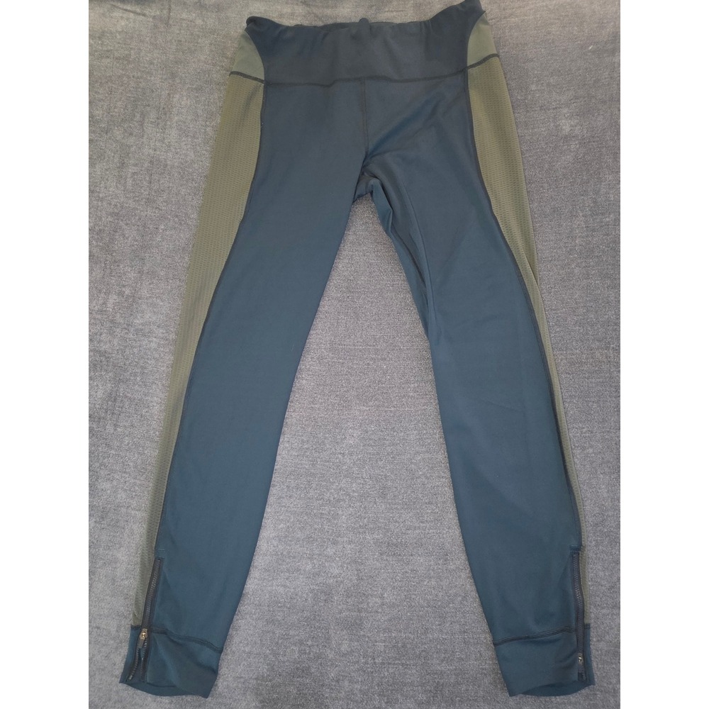 Allyson Felix x Athleta Teal Green Mesh Panel Ankle Zip Leggings XLT Tall